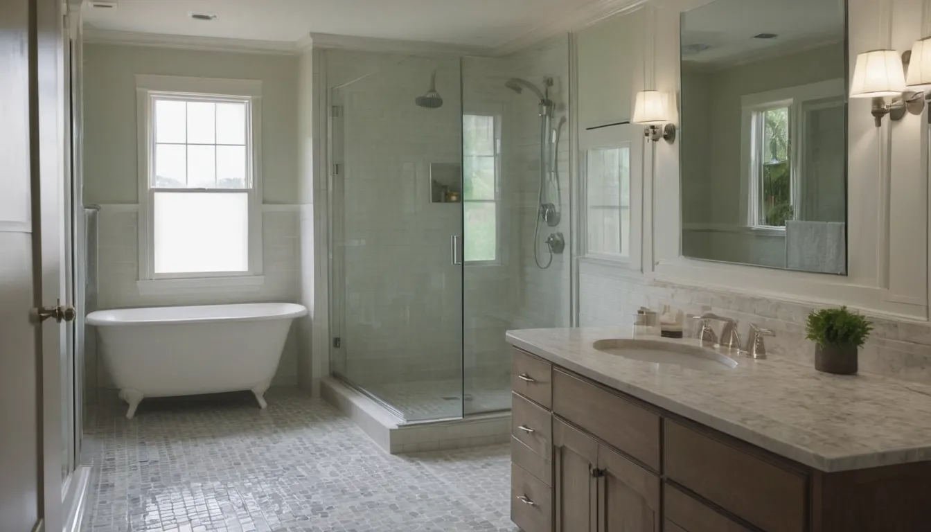 Homeowner and a local remodeling provider reviewing bathroom plans in a home near Trenton